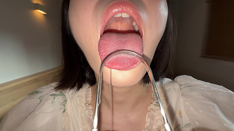 【個人撮影】大園明歩の舌ブラシで「汚舌苔」採取 サンプル 13