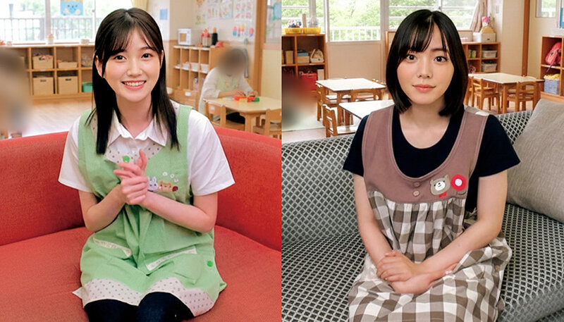 とってもかわいい保育士の皆さん！童貞くんにピンクの乳首をチューチュー吸わせてもらえませんか？母性溢れる授乳手コキでガチ勃起したち●ぽをそのまま聖母のお股にぬぷっっ！空前絶後のドピンク乳首登場スペシャル！ もも先生 なぎさ先生 サンプル 1