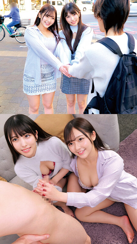 素人女子2人と童貞1人の夢の3Pハーレム生筆おろし みれい/しおり/ももね/ひめの サンプル 1