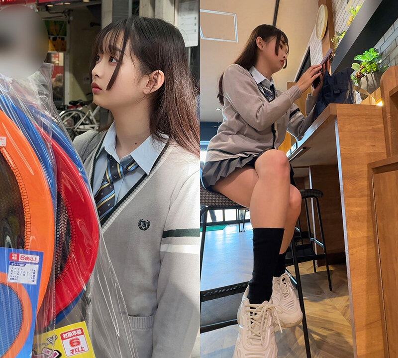 街中ミニスカ観察 パンティワカメちゃん状態の学生2名 TちゃんとAちゃん サンプル 1