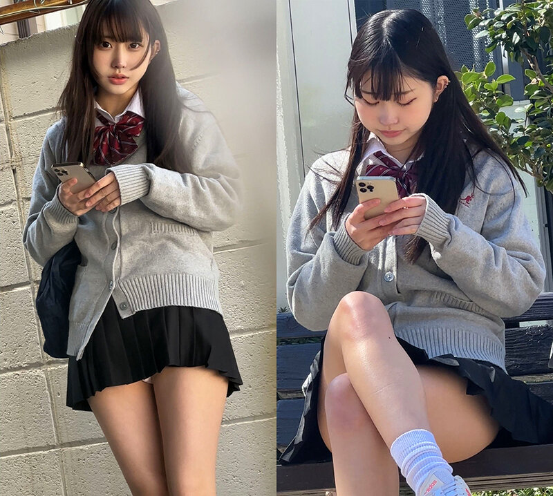 街中ミニスカ観察 パンティワカメちゃん状態の学生2名 TちゃんとAちゃん サンプル 7