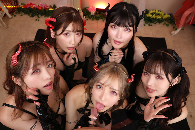 【VR】禁断の儀式をしたらまさかの巨乳サキュバス5姉妹召喚！！無限∞射精ハーレム新婚生活 5人とハーレム サンプル 9