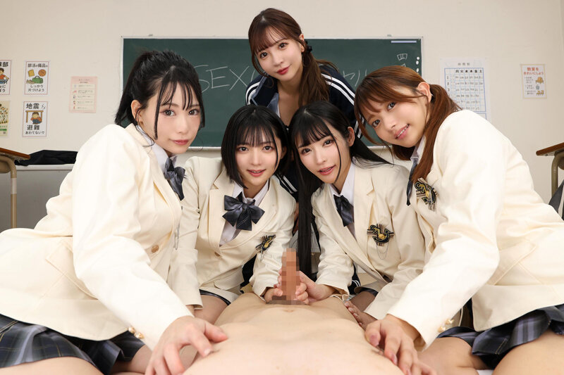 【VR】【KMPVR-彩-1，000タイトル突破記念版】果てたら負け！何度射精してもクラスの女子が目の色を変えて僕をイカせまくる学園SEXバトルロワイヤル サンプル 5