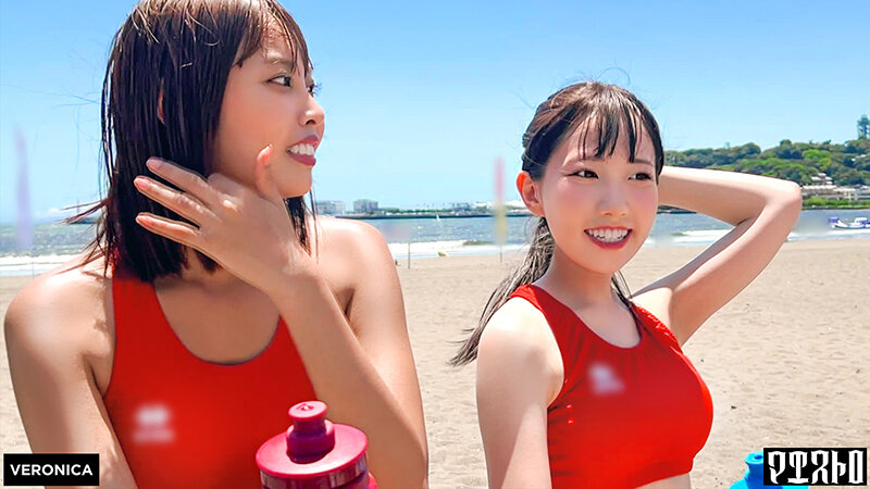 小麦色ボディがエロい！ビーチバレー美少女4人にガンガン中出しした夏の夜【つばき/なな/なの/ちなみ】Ver.なの＆ちなみ サンプル 1