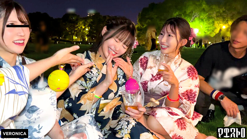 浴衣美女たちをナンパで納涼祭！盛り上がって疲れ切ったカラダに男達が群がって集団SEX！？【るる/ゆい/あかり/ひなこ】Ver.るる＆ゆい サンプル 1