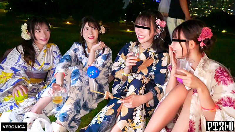 ナンパDe宅飲み！浴衣美女の可愛らしさに興奮した男達は生チン中出しSEXとヤりたい放題！？【るる/ゆい/あかり/ひなこ】Ver.あかり＆ひなこ サンプル 1