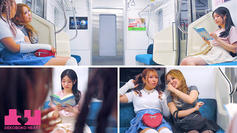 Wカニばさみおまんまんホールドレズ電車 図書館で働く黒髪美少女が同じ車両で偶然出会ったギャルカップルの太ももにはさまれ身動きがとれない状況で挟み撃ちレズ開発された 皆月ひかる 和久井美兎 江戸川もなか サンプル 6