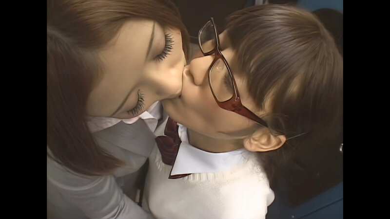 【AIリマスター】痴●OK娘 レズスペシャル2 満員電車に乗りあわせた極上女子校生をキスで興奮させろ サンプル 11
