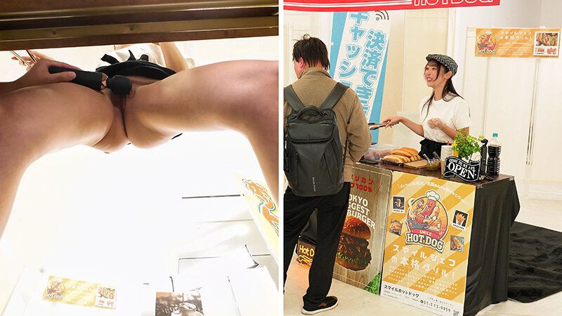 【配信限定】人気 AV 女優が挑戦！商業スペースでイカサレホットドッグ販売！小野坂ゆいか 望月つぼみ サンプル 6